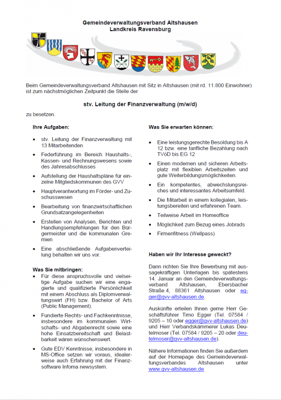 Stellenausschreibung